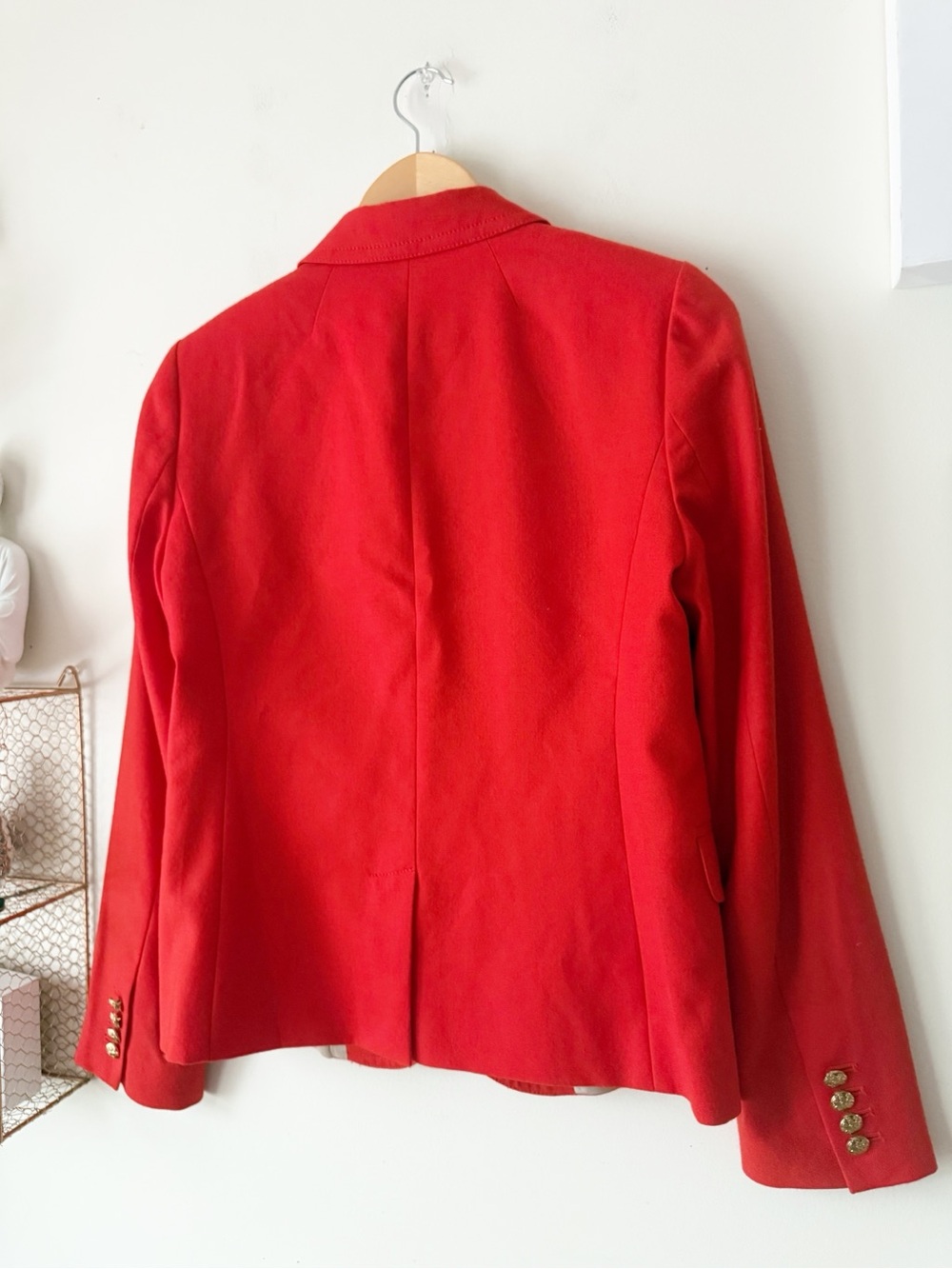 J.Crew Dark Orange Wool Schoolboy Blazer Size 6 Gold Crest Buttons Fall Preppy - Picture 8 of 15